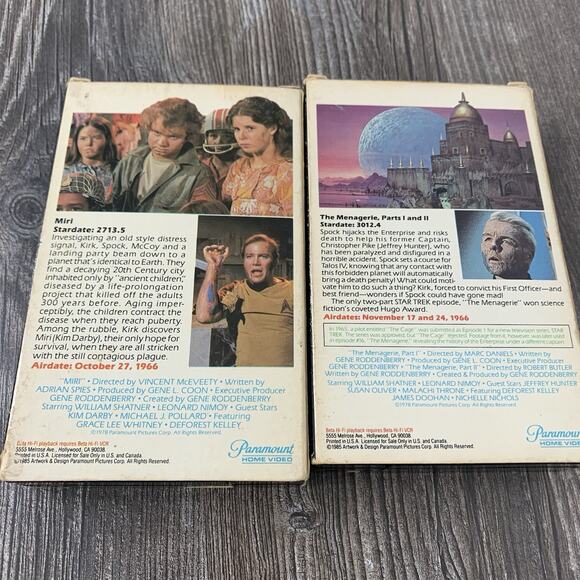 Lot Of 2 Star Trek Betamax Tapes Episodes 12 & 16 Miri The Menagerie I & II - Picture 4 of 6